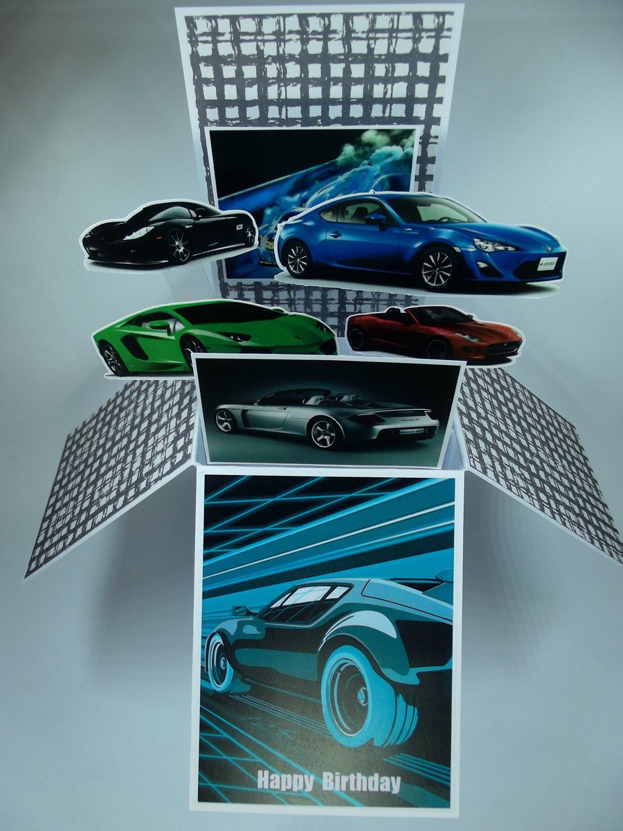 Mens Birthday Card With Cars