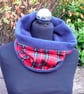 Tartan neck warmer, adult navy fleece neck warmer, Royal Stewart neck warmer - Image 2