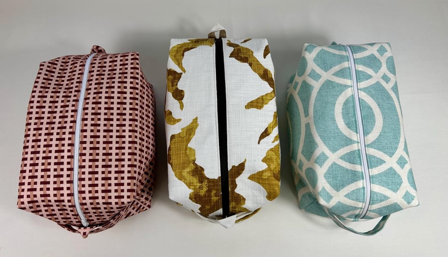 Cosmetics Boxed Pouch, Toiletries Bag, Organiser, Travel Purse, Make up Bag