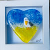  Whimsical Fused glass seagull - glass picture 