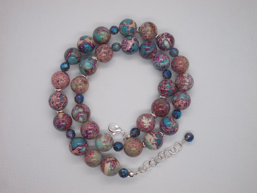 Sale - Jasper and quartz necklace