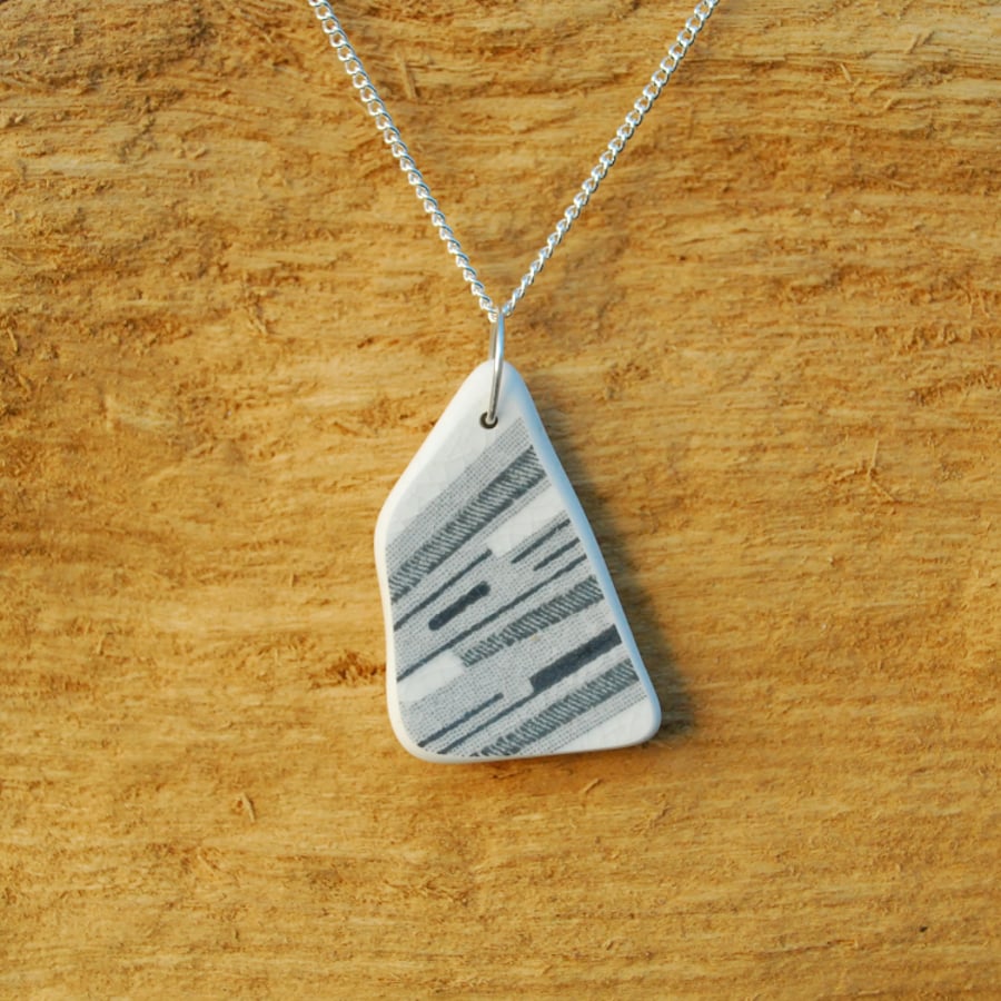 Retro beach pottery pendant