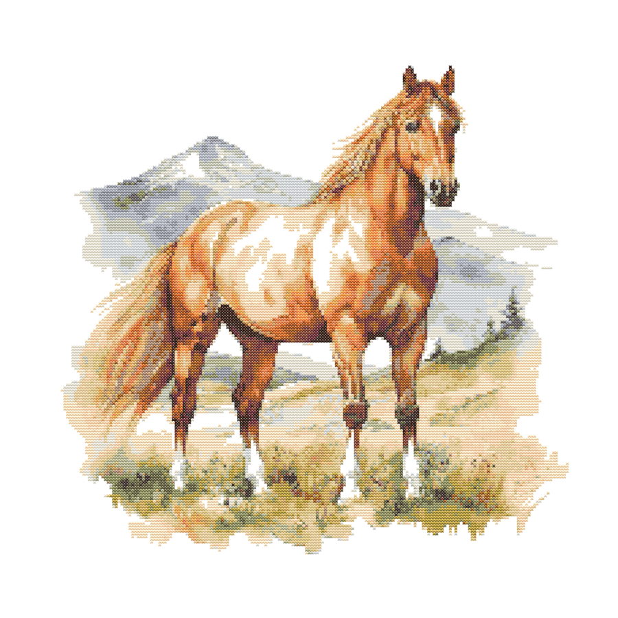 WATERCOLOUR HORSE - Cross Stitch Pattern - Cross Stitch Chart