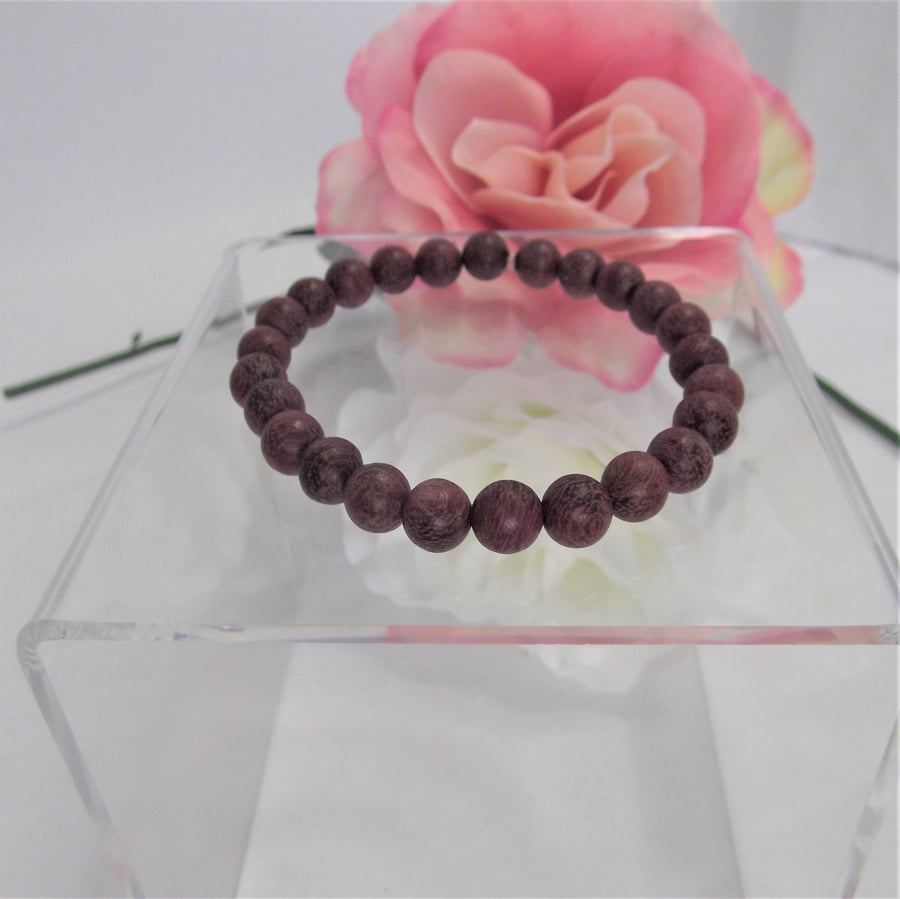 Sandalwood stretchy bracelet unisex
