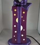 Purple Glittery Ceramic Present Parcel Table Lamp Light Ornament Decoration. - Image 5