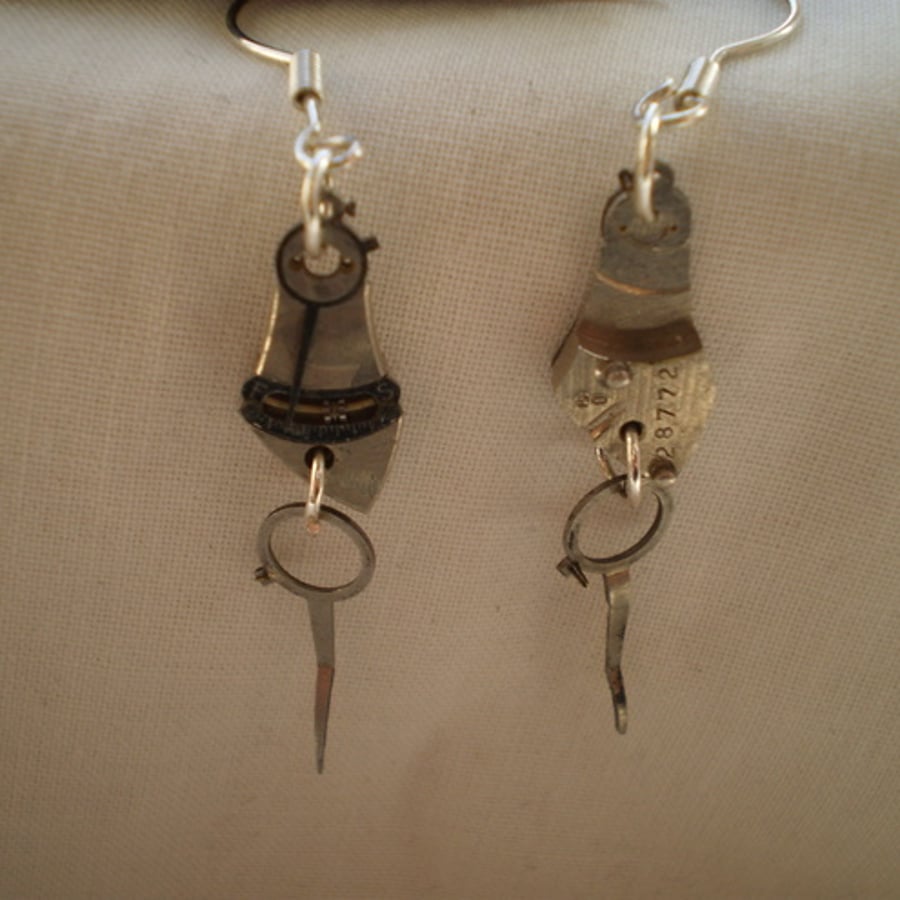 Steampunk Watch Part Earrings