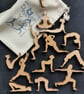 Desktop Yoga!  Bag of twelve mini wooden yogini. Yoga lover gift.