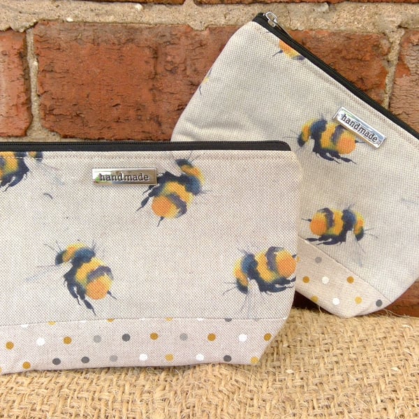 Bee Two Tone Zip Pouch