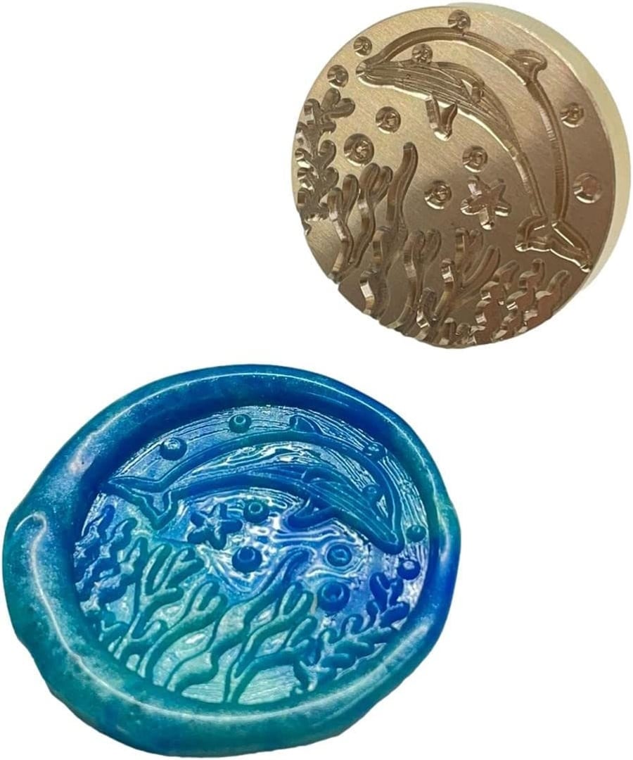 Wax Seal Brass Stamp Dolphin Under The Sea 25mm Sealing Vintage Wax Stamp Head O