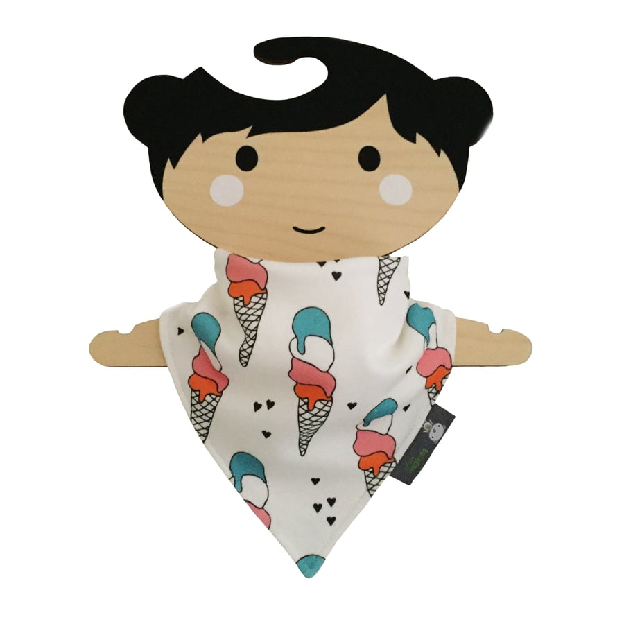 ORGANIC Baby Bandana Dribble Bib in ICE CREAMS Newborn Gift Idea from BellaOski