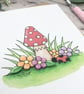 Toadstool & Flowers Card - Blank Card - Birthday Card - Any Occasion - Image 5
