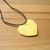Lemon Heart Millefiori Polymer Clay Pendant