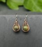 Copper Wire Wrapped Unakite Earrings - Image 2