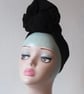 Black Vintage Style Turban with Slouchy Knot
