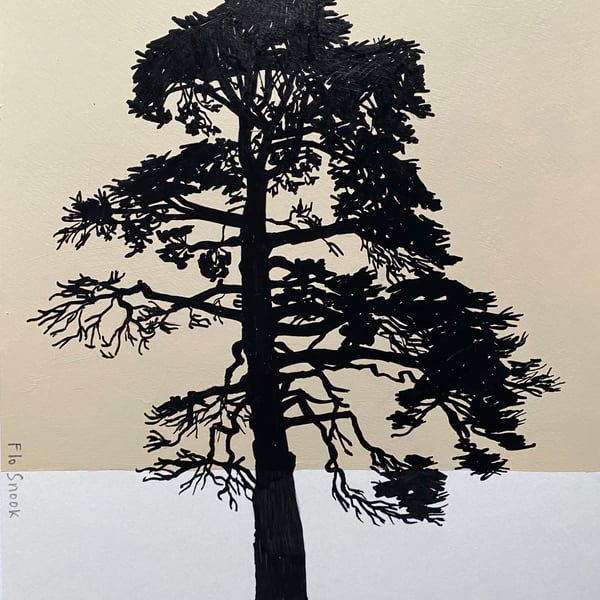 Torquay Monterey Pine no.66, A4 Original artwork, Creamy yellow