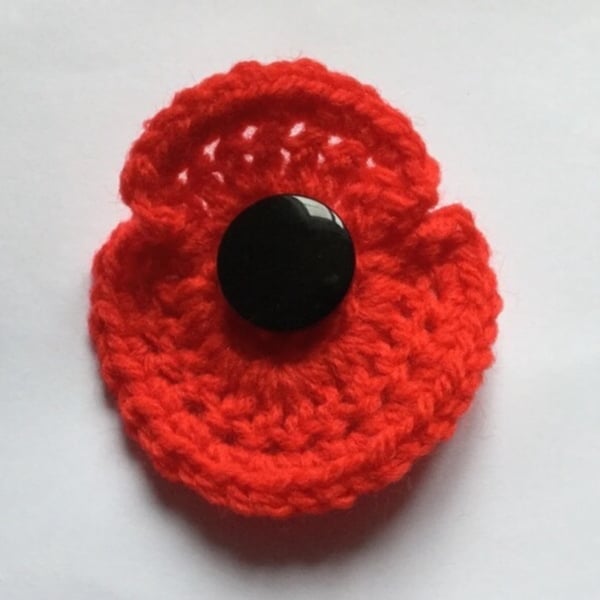 Crochet Red Poppy for Remembrance Day