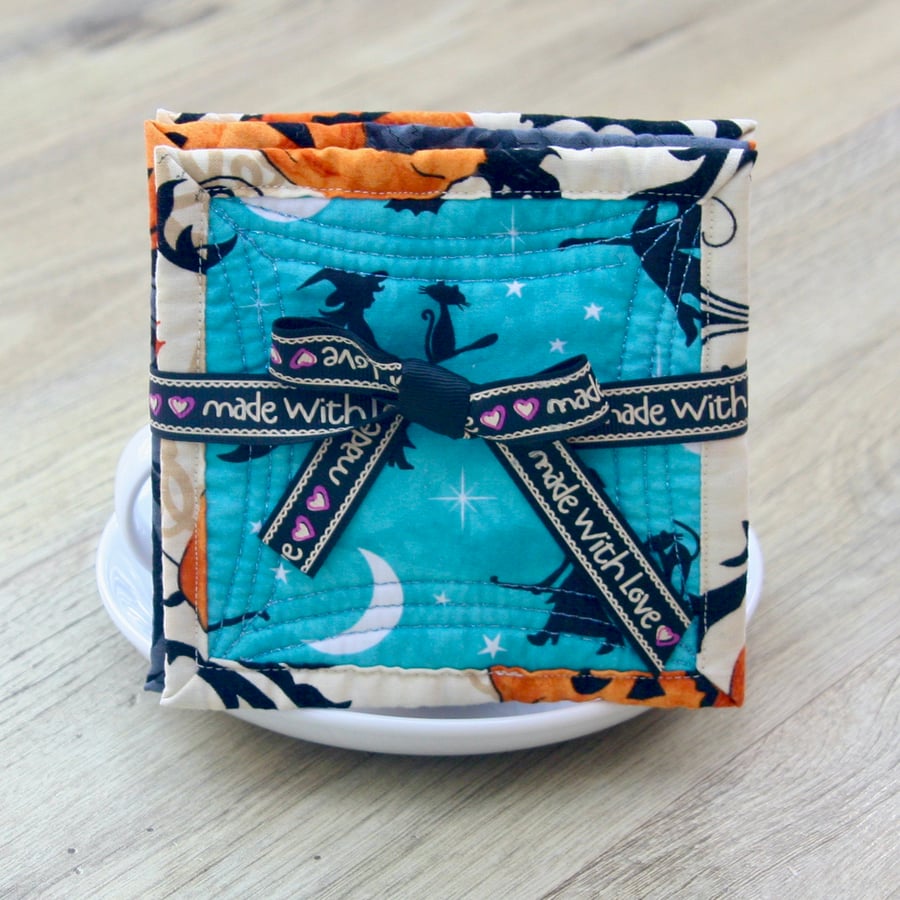 Halloween Coasters with Witches and Pumpkins