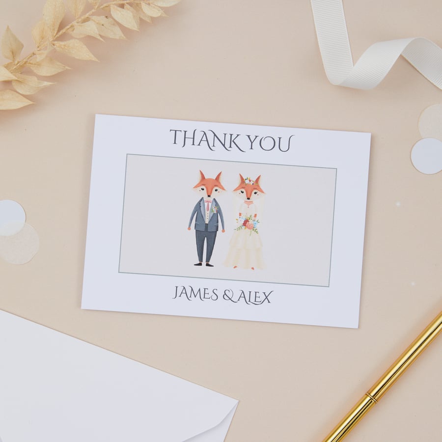 Personalised Wedding Thank You Card Sets