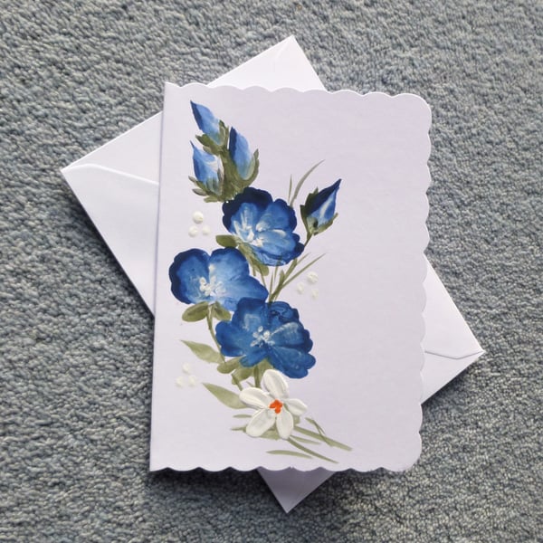 blank greetings hand painted floral card ( ref ... - Folksy