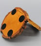 Christmas Decoration - Wood Slice Tea Light Stand 'Christmas Robin' - Image 3