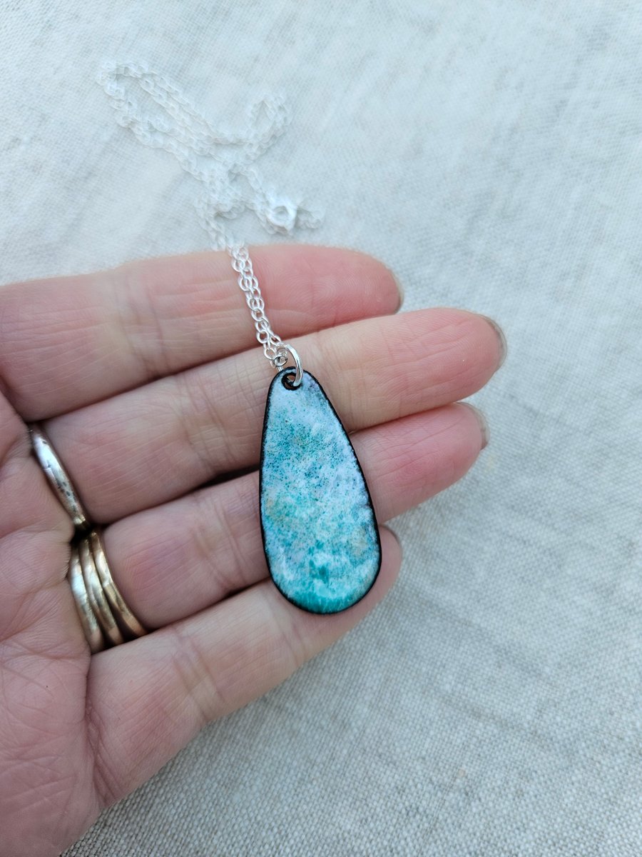 Multi-coloured Enamel Teardrop Pendant Perfectly Imperfect