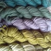 5 X 10g MINI SKEINS Extra Fine Merino superwash DK Green camouflage mix