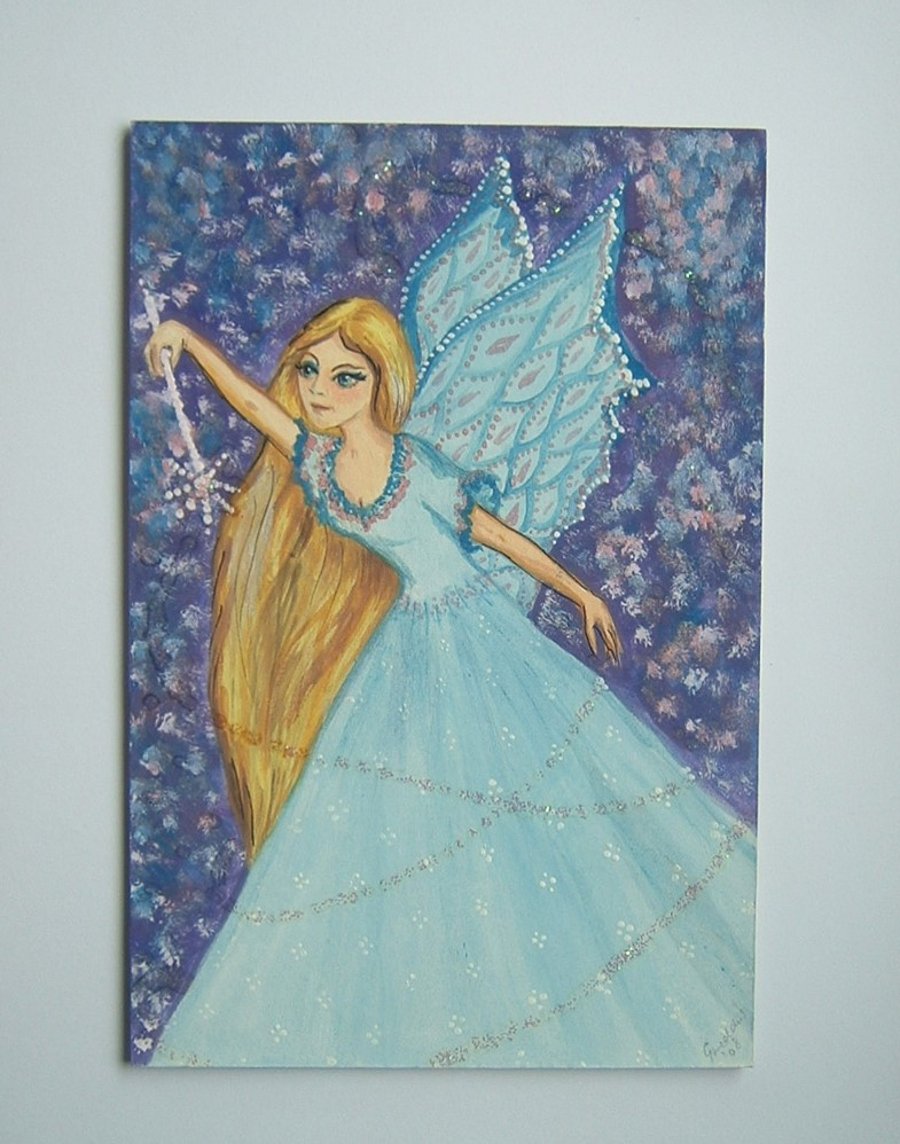 fairy glitter fantasy painting art original ref 270
