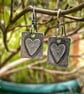 Oxidised sterling silver heart tag earrings - Image 8