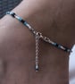 Blue Beaded & Conch Shell Anklet. Sterling Silver.  - Image 2