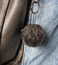 Black velvet Strawberry handbag charm, keyring  - Image 2