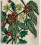 Hand Felted Holly, Ivy & Berries Textile Artwork 