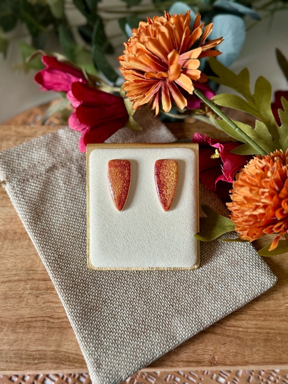 Bubble Bronze and Gold Statement Stud Earrings 