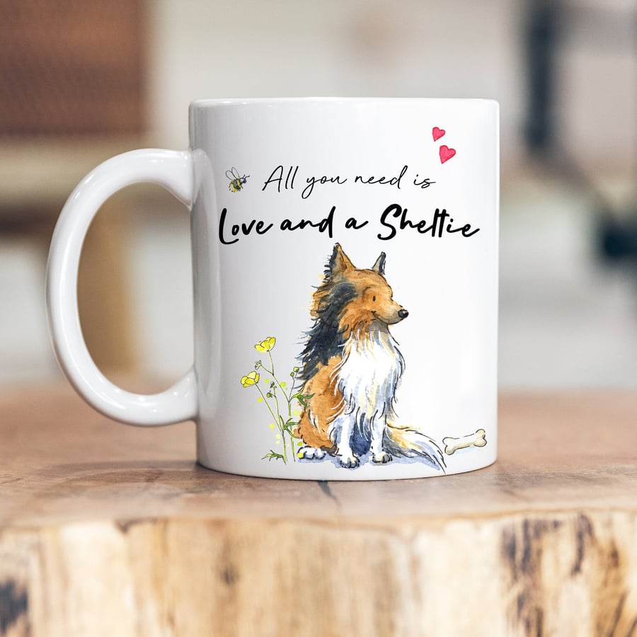 Love and a Sheltie Ceramic Mug