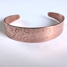 Copper Hand Stamped Hearts Cuff