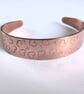 Copper Hand Stamped Hearts Cuff