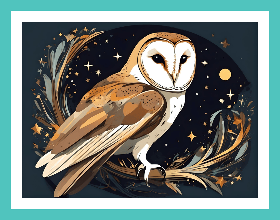 Barn Owl Greeting Card A5