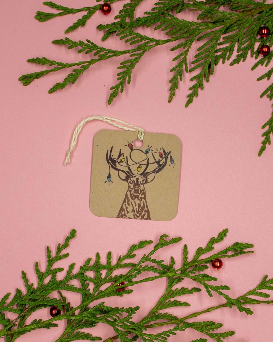Christmas Stag 10 pack Christmas Gift Tag