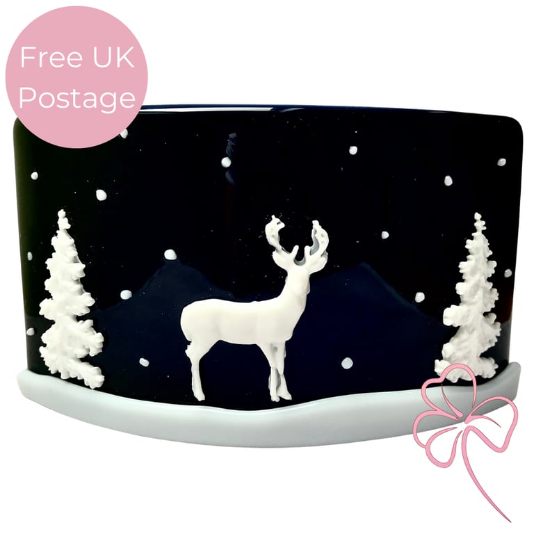 Fused Glass Winter Scene Arch – Unique Handmade Seasonal Home Décor