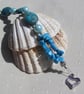 Blue Agate, Howlite & Turquoise Shell Pearl Gemstone Beaded Bracelet "Breonna" - Image 6
