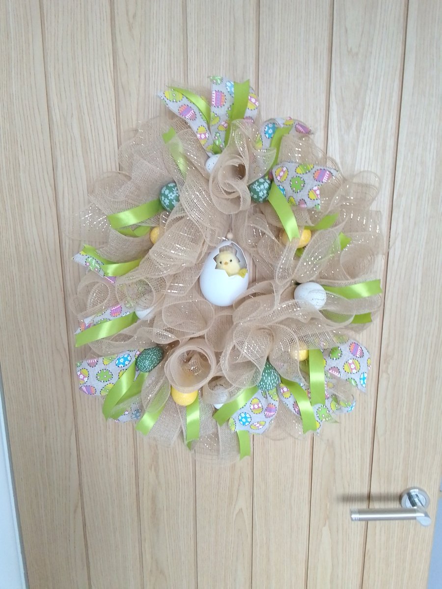 12"  Deco Mesh Egg Wreath 