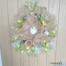 12"  Deco Mesh Egg Wreath 