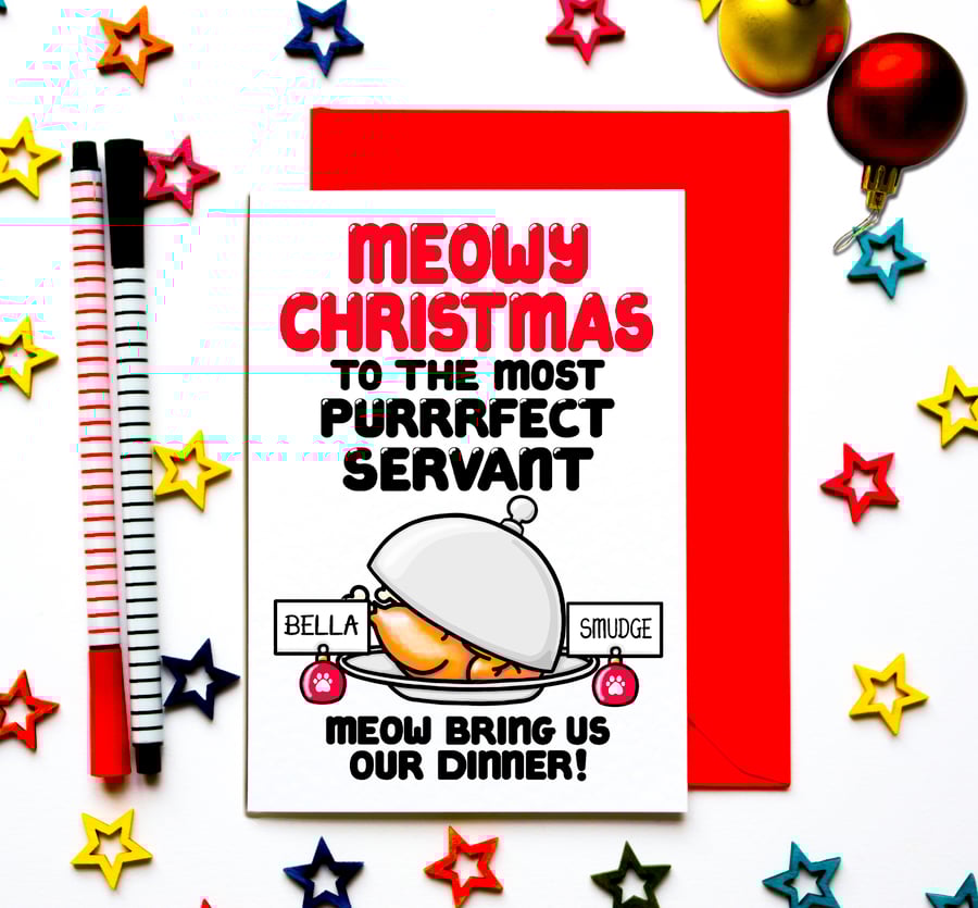 Personalised Christmas Card From Cats For Cats Mummy, Mom, Dad, Parent
