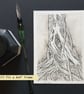 Tree Study No 3, original pen and ink drawing, letterbox gift, small art