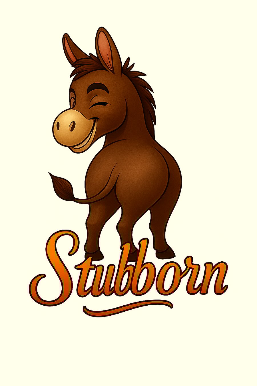 Funny Donkey Poster Cartoon Style Wall Art