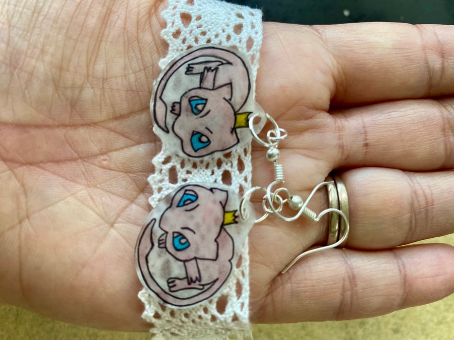 Pokemon MewTwo earrings