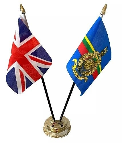 Royal Marines & Union Jack Friendship 2 Flag 12" Table Display