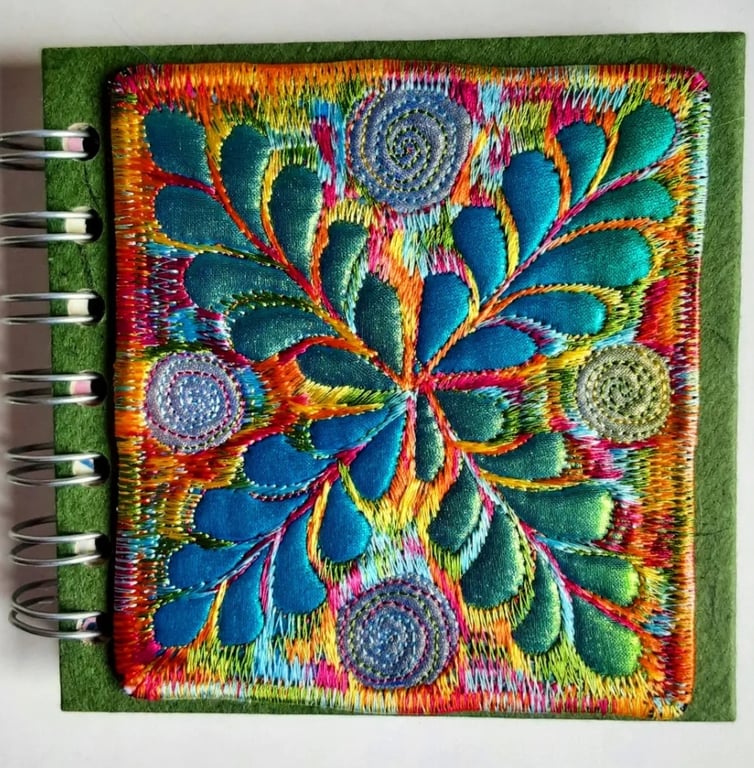 Sketchbook Spiral Bound Square 4 x 4 inches Free Machine Embroidery Cover