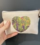 Perfectly Imperfect - Coin Purse - small zipped pouch - wildflower heart print.