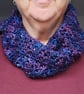 Infinity scarf in shades of blue and purple