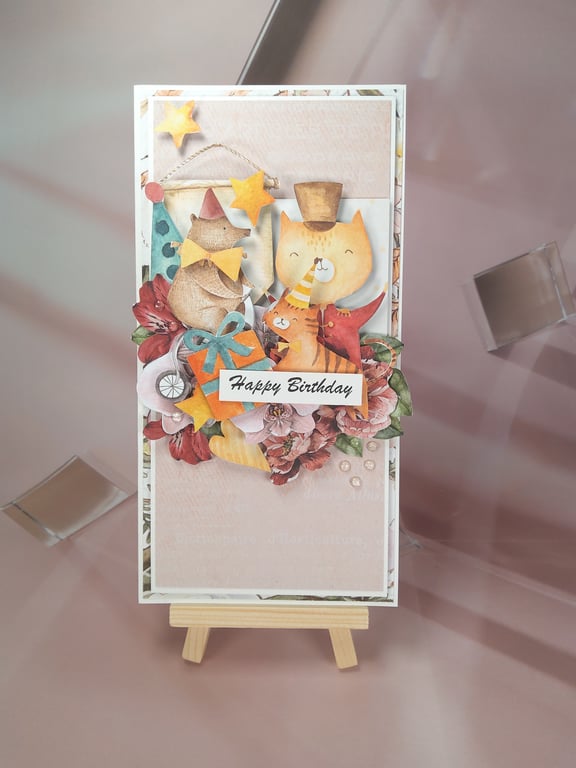 Handmade Birthday Card - with Kraft Window Box (54)